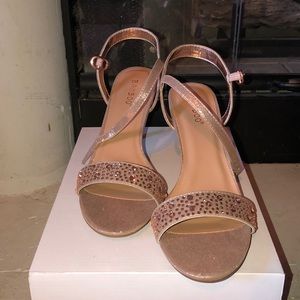 Bamboo Rose Gold Strappy Heels